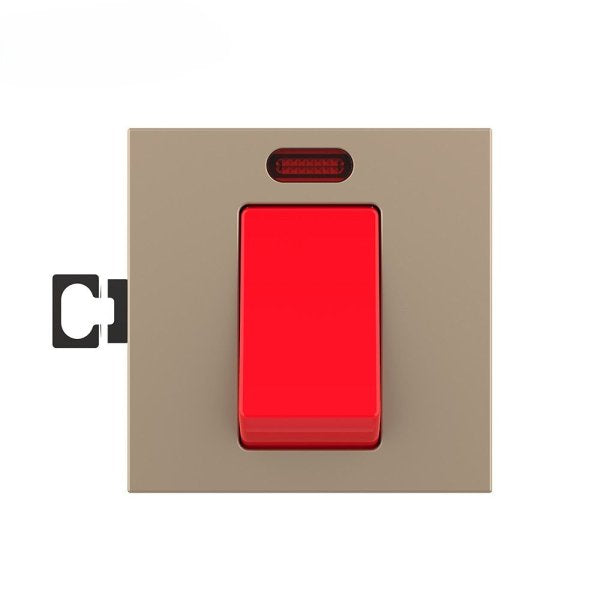 Modul / Dvopolni prekidač 20A bijela, zlatna, crna i siva (crvena tipka) 45*45mm