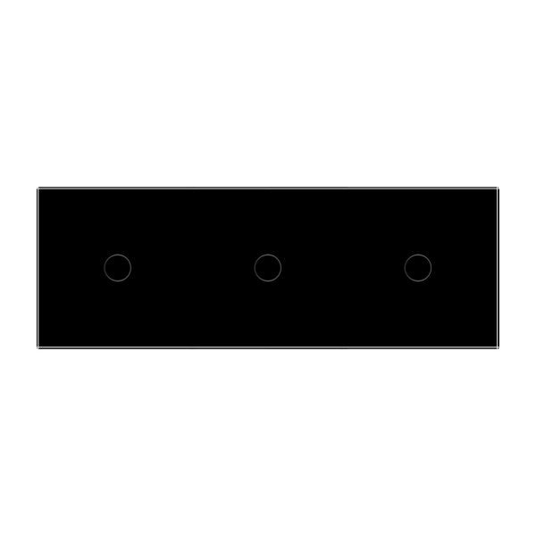 1 Tipka & 1 Tipka & 1 Tipka Stakleni Panel crna 222mm*80mm