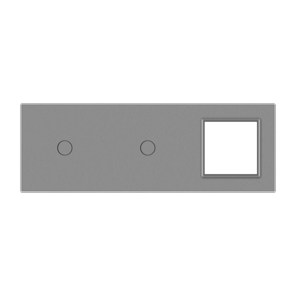 1 Tipka & 1 Tipka & 1 Okvir Stakleni Panel zlatna i siva 222mm*80mm