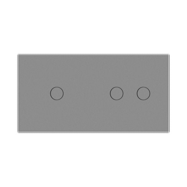 1 Tipka & 2 Tipke Stakleni Panel zlatna i siva 150mm*80mm