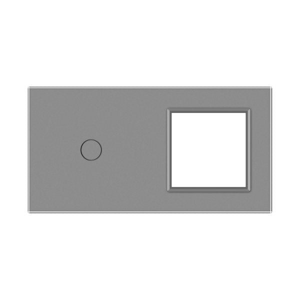 1 Tipka &1 Okvir Stakleni Panel zlatna i siva 150mm*80mm