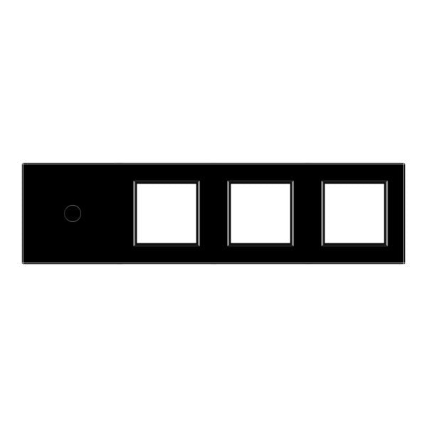 1 Tipka & 1 Okvir & 1 Okvir & 1 Okvir - Stakleni Panel crna 293mm*80mm
