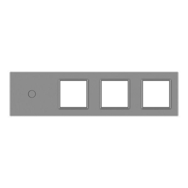 1 Tipka & 1 Okvir & 1 Okvir & 1 Okvir - Stakleni Panel zlatna i siva Dimenzija: 293mm*80mm