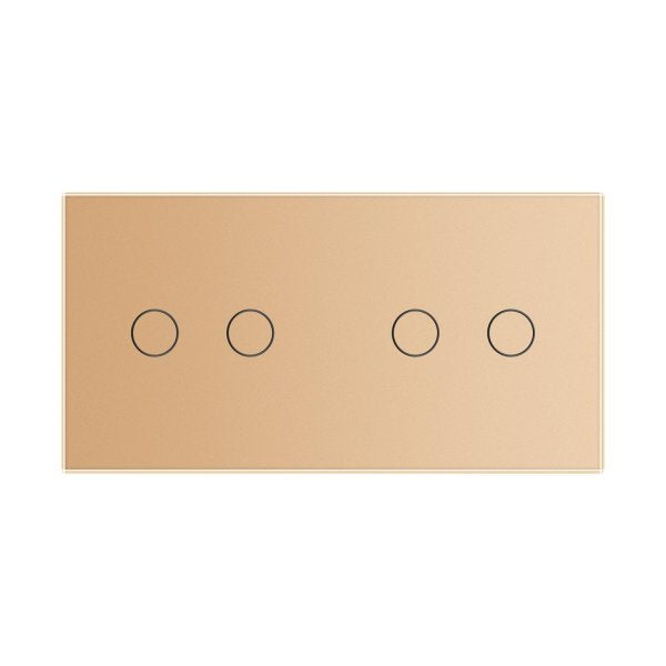 2 Tipke & 2 Tipke Stakleni Panel zlatna i siva 150mm*80mm