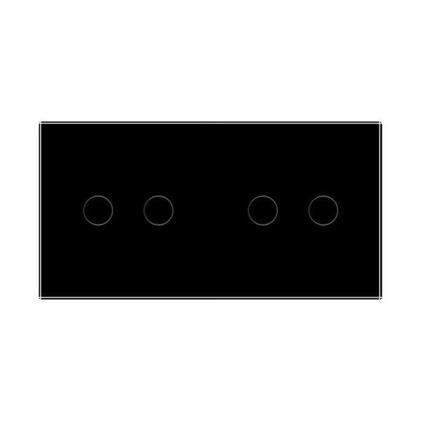 2 Tipke & 2 Tipke Stakleni Panel bijela i crna 50mm*80mm