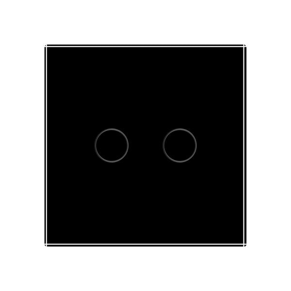Stakleni Panel 2 Tipke crna 80mm*80mm