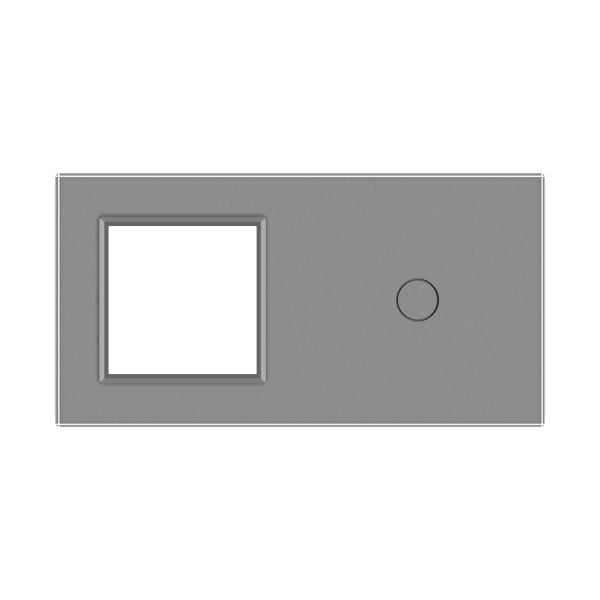 1 Okvir &1 Tipka Stakleni Panel zlatna i siva 150 mm*80 mm