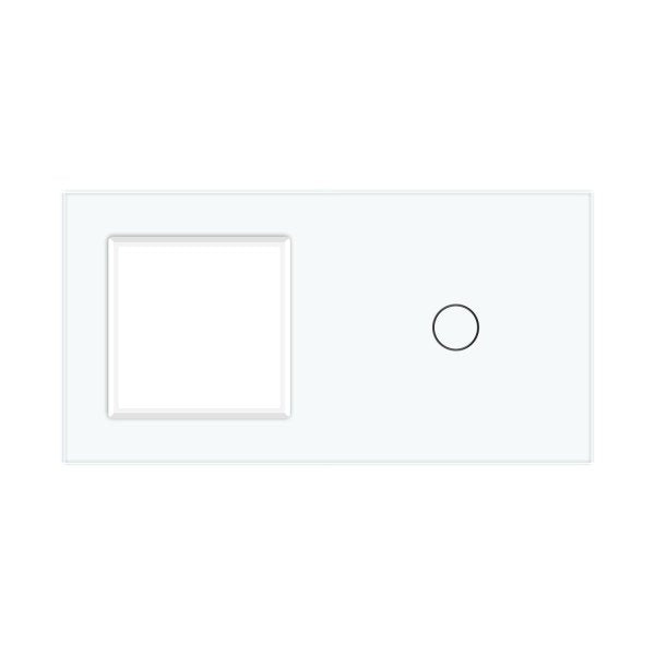 1 Okvir &1 Tipka Stakleni Panel bijela 150 mm*80 mm