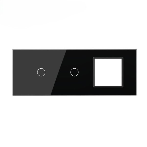 Stakleni panel 7M 1 Tipka & 1 Tipka & 1 Okvir crna 209.5mm*78mm
