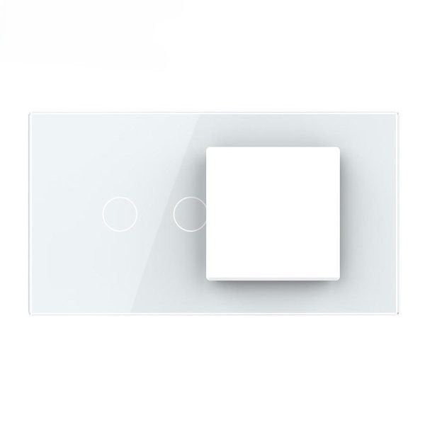 Stakleni panel 4M 2 Tipke & 1 Okvir bijeli 142mm*78mm