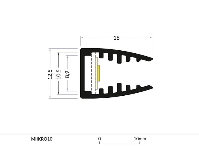 LED profile MIKRO10 2000 anod.