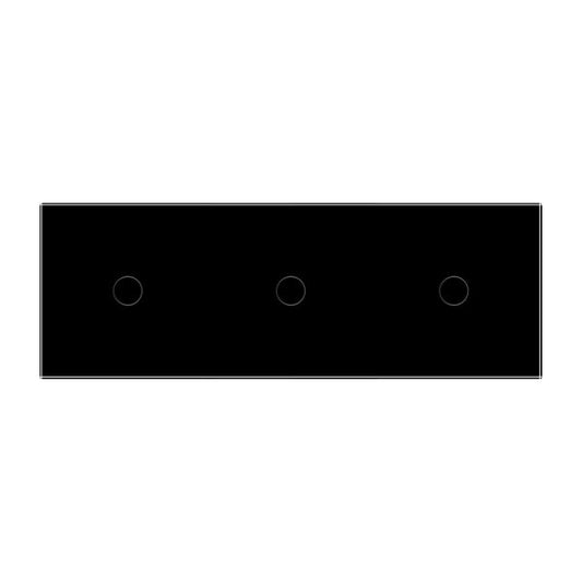 1 Tipka & 1 Tipka & 1 Tipka Stakleni Panel crna 222mm*80mm