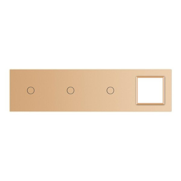 1 Tipka & 1 Tipka & 1 Tipka  & 1 Okvir Stakleni Panel zlatna i siva Dimenzija: 293mm*80mm