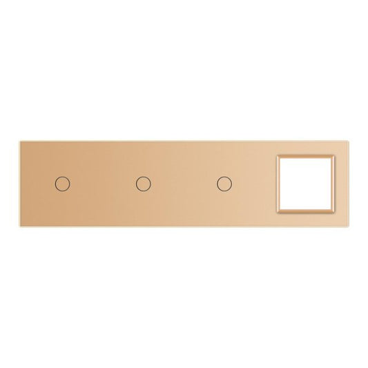 1 Tipka & 1 Tipka & 1 Tipka  & 1 Okvir Stakleni Panel zlatna i siva Dimenzija: 293mm*80mm