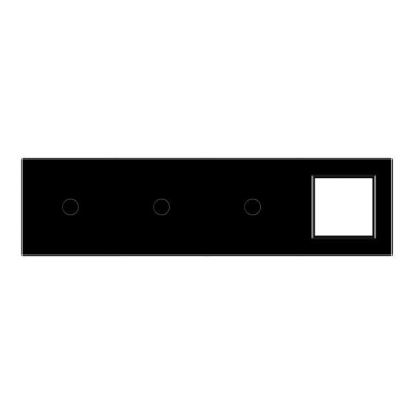 1 Tipka & 1 Tipka & 1 Tipka  & 1 Okvir Stakleni Panel bijela i crna Dimenzija: 293mm*80mm