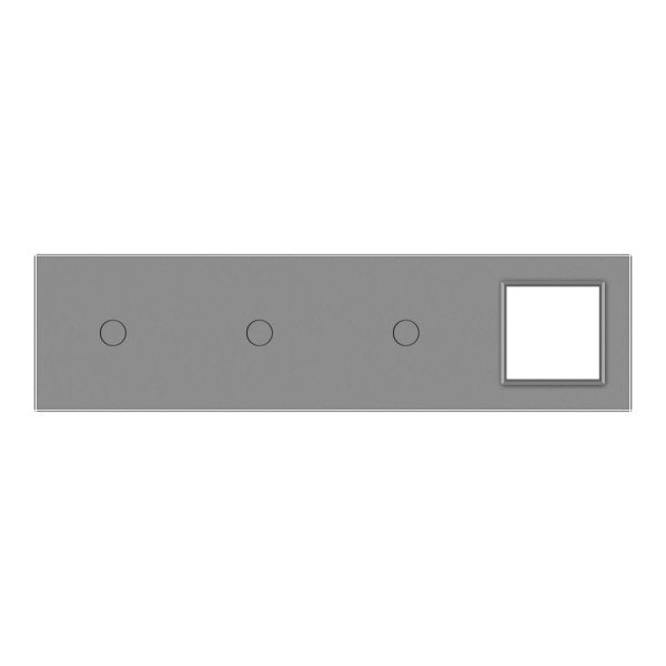1 Tipka & 1 Tipka & 1 Tipka  & 1 Okvir Stakleni Panel zlatna i siva Dimenzija: 293mm*80mm