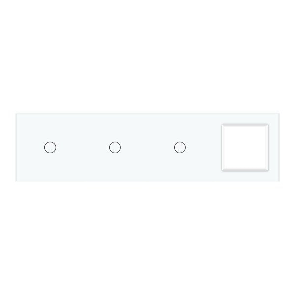 1 Tipka & 1 Tipka & 1 Tipka  & 1 Okvir Stakleni Panel bijela i crna Dimenzija: 293mm*80mm