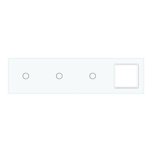 1 Tipka & 1 Tipka & 1 Tipka  & 1 Okvir Stakleni Panel bijela i crna Dimenzija: 293mm*80mm