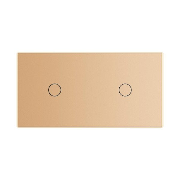 1 Tipka & 1 Tipka  Stakleni Panel zlatna i siva 150mm*80mm