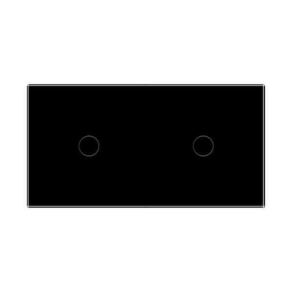 1 Tipka & 1 Tipka Stakleni Panel crna 150mm*80mm
