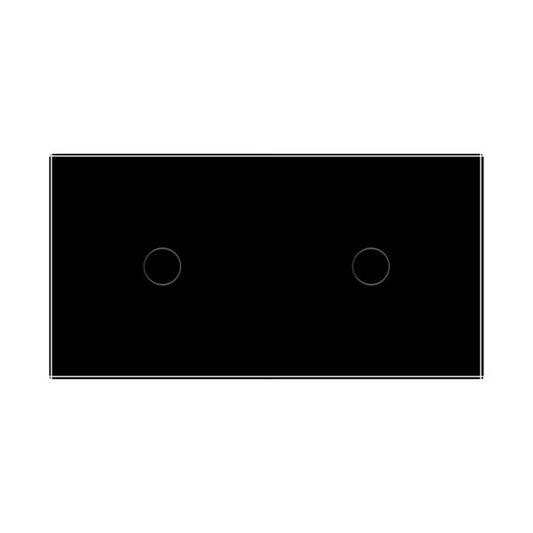 1 Tipka & 1 Tipka Stakleni Panel crna 150mm*80mm