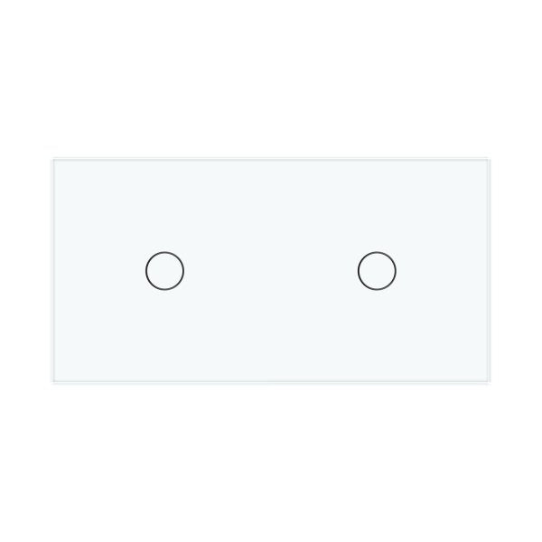 1 Tipka & 1 Tipka Stakleni Panel bijela  150mm*80mm