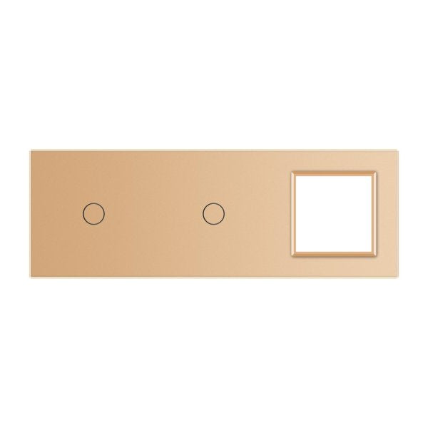 1 Tipka & 1 Tipka & 1 Okvir Stakleni Panel zlatna i siva 222mm*80mm