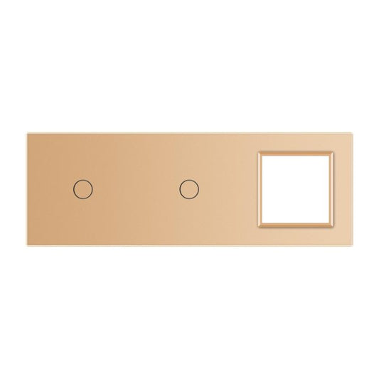1 Tipka & 1 Tipka & 1 Okvir Stakleni Panel zlatna i siva 222mm*80mm