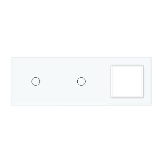 1 Tipka & 1 Tipka & 1 Okvir Stakleni Panel bijela 222mm*80mm