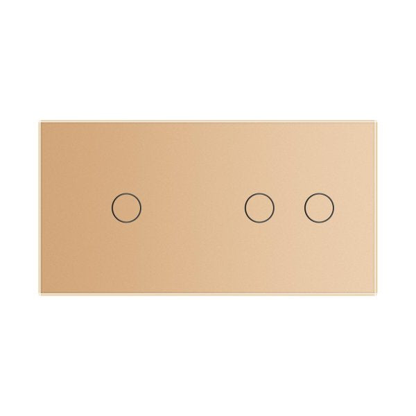 1 Tipka & 2 Tipke  Stakleni Panel zlatna i siva 150mm*80mm