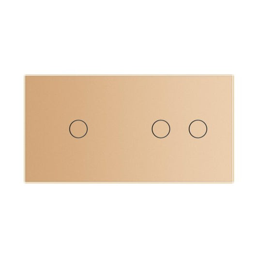 1 Tipka & 2 Tipke  Stakleni Panel zlatna i siva 150mm*80mm