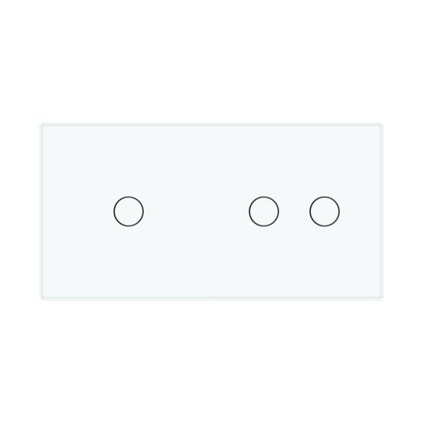 1 Tipka & 2 Tipke Stakleni Panel  bijela crna 150mm*80mm