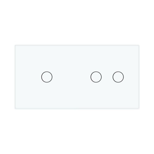 1 Tipka & 2 Tipke Stakleni Panel  bijela crna 150mm*80mm