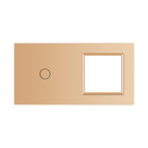 1 Tipka &1 Okvir  Stakleni Panel zlatna i siva 150mm*80mm