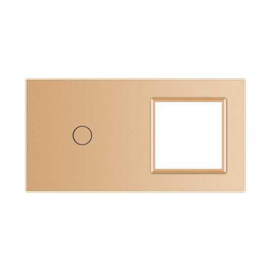 1 Tipka &1 Okvir  Stakleni Panel zlatna i siva 150mm*80mm