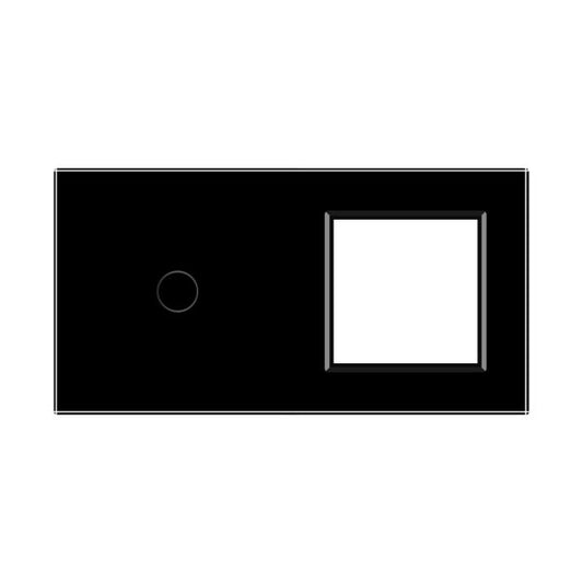 1 Tipka &1 Okvir  Stakleni Panel crna 150mm*80mm