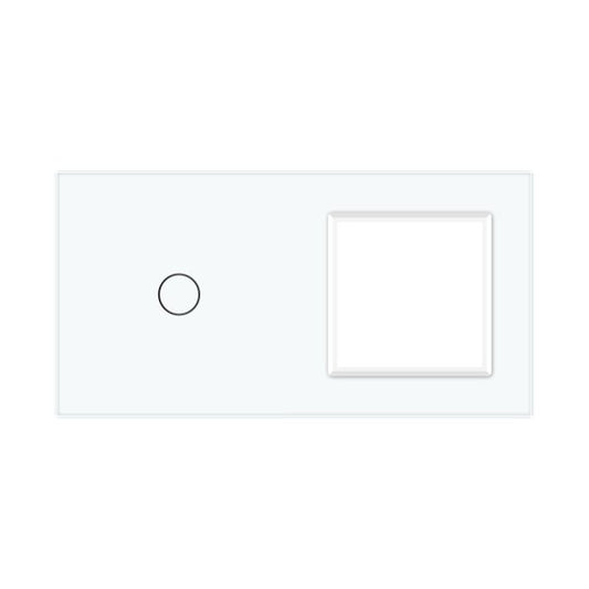 1 Tipka &1 Okvir Stakleni Panel bijela150mm*80mm
