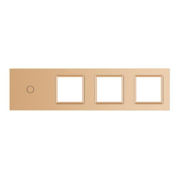 1 Tipka & 1 Okvir & 1 Okvir & 1 Okvir - Stakleni Panel zlatna i siva Dimenzija: 293mm*80mm