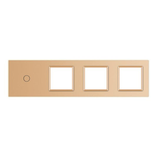 1 Tipka & 1 Okvir & 1 Okvir & 1 Okvir - Stakleni Panel zlatna i siva Dimenzija: 293mm*80mm
