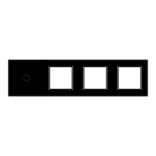 1 Tipka & 1 Okvir & 1 Okvir & 1 Okvir - Stakleni Panel crna  293mm*80mm