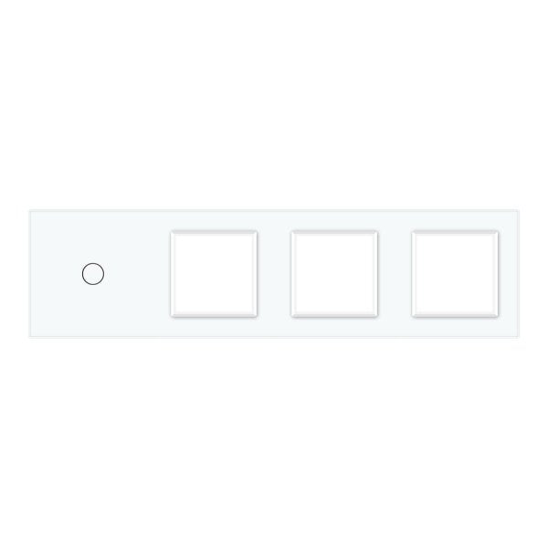1 Tipka & 1 Okvir & 1 Okvir & 1 Okvir - Stakleni Panel bijela 293mm*80mm