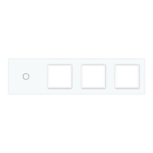1 Tipka & 1 Okvir & 1 Okvir & 1 Okvir - Stakleni Panel bijela 293mm*80mm