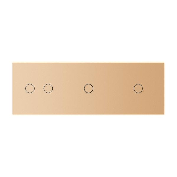 2 Tipka & 1 Tipka & 1 Tipka Stakleni Panel crna, zlatna i siva 222mm*80mm