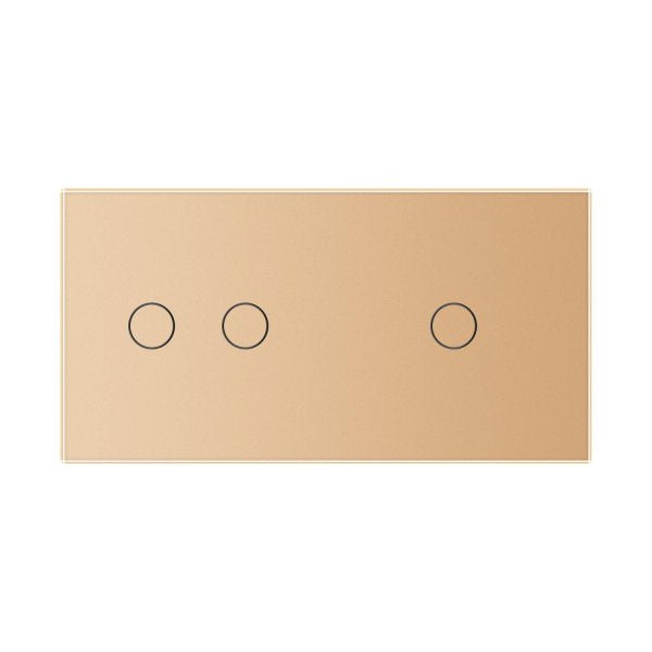 2 Tipke & 1 Tipka  Stakleni Panel  zlatna i siva 150mm*80mm