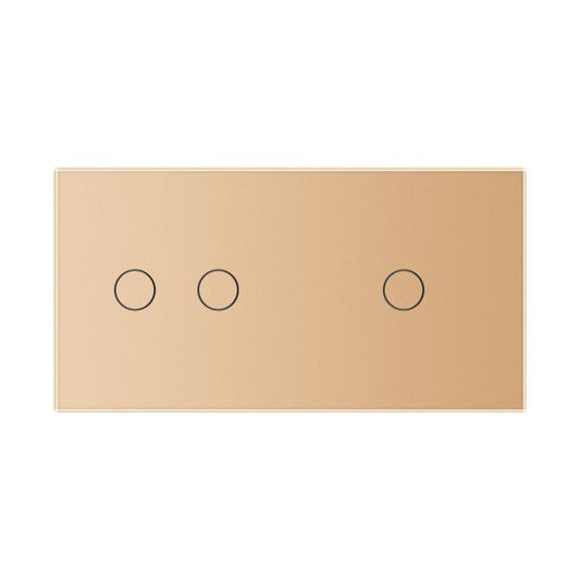 2 Tipke & 1 Tipka  Stakleni Panel  zlatna i siva 150mm*80mm