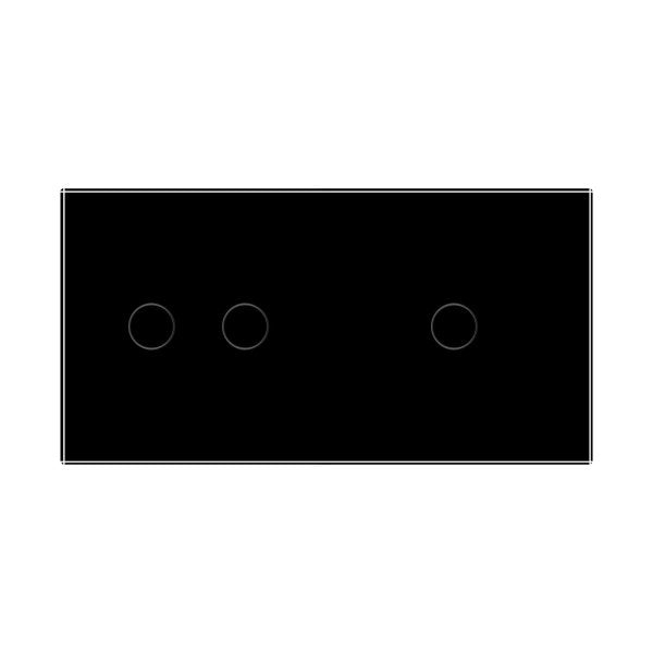 2 Tipke & 1 Tipka Stakleni Panel bijela i crna 150mm*80mm