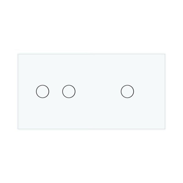 2 Tipke & 1 Tipka Stakleni Panel bijela i crna 150mm*80mm