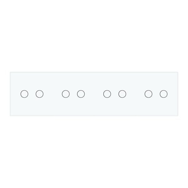 2 Tipke & 2 Tipke & 2 Tipke & 2 Tipke Stakleni Panel bijela, crna, zlatna i siva 293mm*80mm