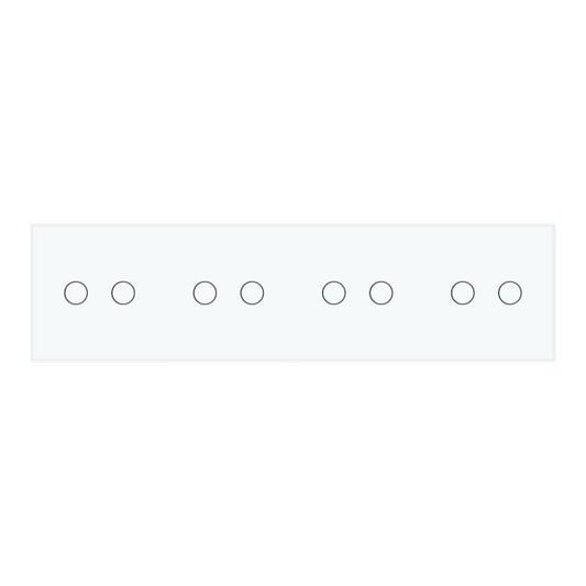 2 Tipke & 2 Tipke & 2 Tipke & 2 Tipke Stakleni Panel bijela, crna, zlatna i siva 293mm*80mm