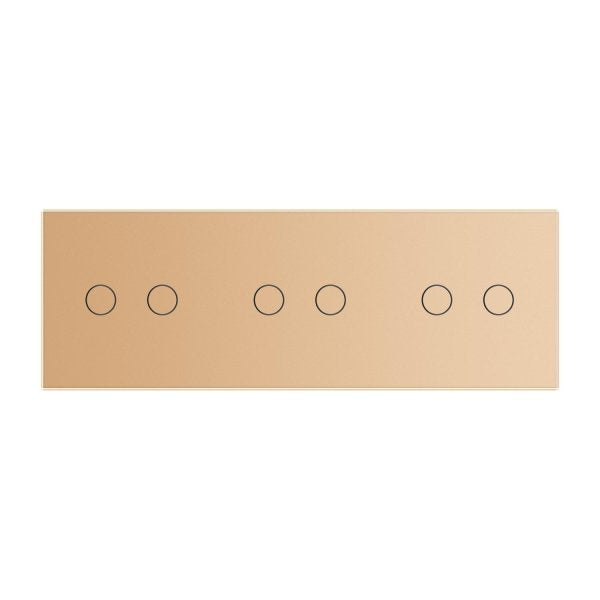2 Tipke & 2 Tipke & 2 Tipke Stakleni Panel zlatna i siva 222mm*80mm